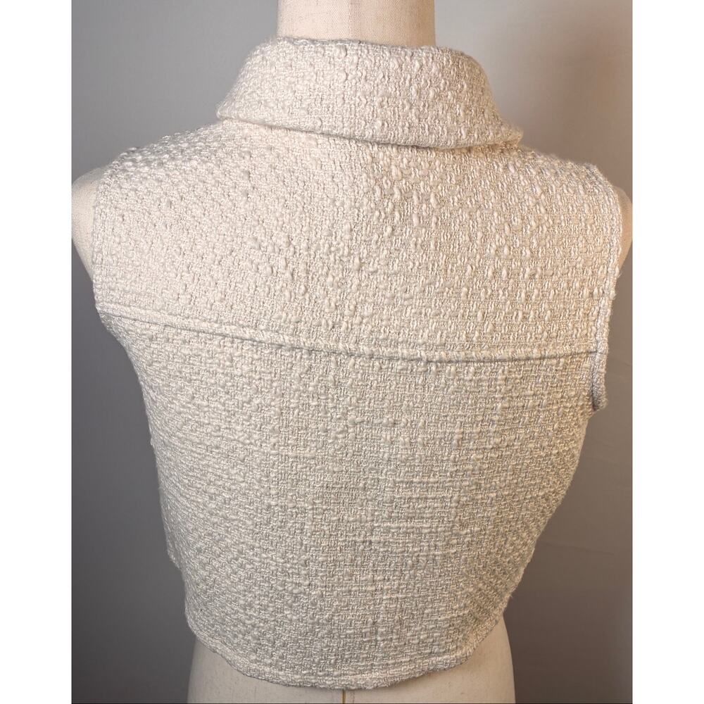 More&More Ivory Boucle Tweed Vest Womens 4 Gold Buttons - Picture 4 of 5